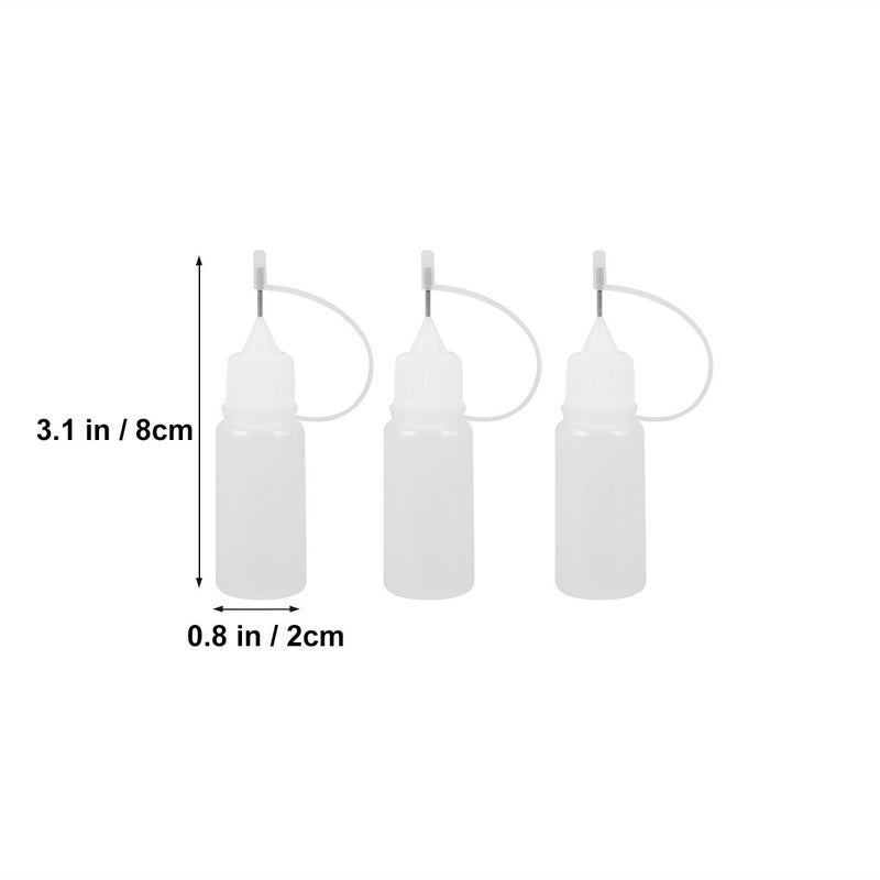 rosenice Needle Bottle 10ml Needle Tip Glue Bottle Applicator for DIY 10Pcs(White) - Image 4
